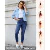 image:imageGRAPENT Slim Straight Leg Jeans for Women Cropped High Waisted Pull On Elastic Waist Stretchy Denim Pants Trouser JeansClassic Blue