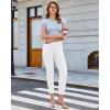 image:imageGRAPENT Slim Straight Leg Jeans for Women Cropped High Waisted Pull On Elastic Waist Stretchy Denim Pants Trouser JeansCream White