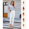 image:imageGRAPENT Slim Straight Leg Jeans for Women Cropped High Waisted Pull On Elastic Waist Stretchy Denim Pants Trouser JeansCream White