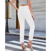 image:imageGRAPENT Slim Straight Leg Jeans for Women Cropped High Waisted Pull On Elastic Waist Stretchy Denim Pants Trouser JeansCream White