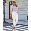 image:imageGRAPENT Slim Straight Leg Jeans for Women Cropped High Waisted Pull On Elastic Waist Stretchy Denim Pants Trouser JeansCream White