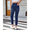 image:imageGRAPENT Slim Straight Leg Jeans for Women Cropped High Waisted Pull On Elastic Waist Stretchy Denim Pants Trouser JeansDarkness Blue