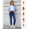 image:imageGRAPENT Slim Straight Leg Jeans for Women Cropped High Waisted Pull On Elastic Waist Stretchy Denim Pants Trouser JeansDarkness Blue