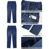 image:imageGRAPENT Slim Straight Leg Jeans for Women Cropped High Waisted Pull On Elastic Waist Stretchy Denim Pants Trouser JeansDarkness Blue