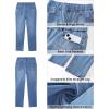 image:imageGRAPENT Slim Straight Leg Jeans for Women Cropped High Waisted Pull On Elastic Waist Stretchy Denim Pants Trouser JeansMedium Blue