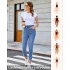 image:imageGRAPENT Slim Straight Leg Jeans for Women Cropped High Waisted Pull On Elastic Waist Stretchy Denim Pants Trouser JeansMedium Blue