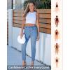 image:imageGRAPENT Slim Straight Leg Jeans for Women Cropped High Waisted Pull On Elastic Waist Stretchy Denim Pants Trouser JeansSeaside Blue