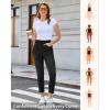 image:imageGRAPENT Slim Straight Leg Jeans for Women Cropped High Waisted Pull On Elastic Waist Stretchy Denim Pants Trouser JeansWashed Black