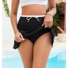 image:imageGRAPENT Swim Skirt for Women High Waisted Contrast Color Tankini Bikini Bottoms Swim Skort Beach Skirts Swimsuit BottomBlack