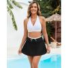 image:imageGRAPENT Swim Skirt for Women High Waisted Contrast Color Tankini Bikini Bottoms Swim Skort Beach Skirts Swimsuit BottomBlack