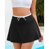 image:imageGRAPENT Swim Skirt for Women High Waisted Contrast Color Tankini Bikini Bottoms Swim Skort Beach Skirts Swimsuit BottomBlack
