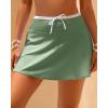 image:imageGRAPENT Swim Skirt for Women High Waisted Contrast Color Tankini Bikini Bottoms Swim Skort Beach Skirts Swimsuit BottomIceberg Green