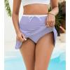 image:imageGRAPENT Swim Skirt for Women High Waisted Contrast Color Tankini Bikini Bottoms Swim Skort Beach Skirts Swimsuit BottomLavender