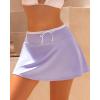 image:imageGRAPENT Swim Skirt for Women High Waisted Contrast Color Tankini Bikini Bottoms Swim Skort Beach Skirts Swimsuit BottomLavender