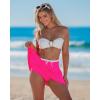 image:imageGRAPENT Swim Skirt for Women High Waisted Contrast Color Tankini Bikini Bottoms Swim Skort Beach Skirts Swimsuit BottomNeon Pink
