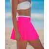 image:imageGRAPENT Swim Skirt for Women High Waisted Contrast Color Tankini Bikini Bottoms Swim Skort Beach Skirts Swimsuit BottomNeon Pink