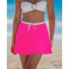 image:imageGRAPENT Swim Skirt for Women High Waisted Contrast Color Tankini Bikini Bottoms Swim Skort Beach Skirts Swimsuit BottomNeon Pink