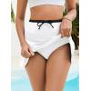 image:imageGRAPENT Swim Skirt for Women High Waisted Contrast Color Tankini Bikini Bottoms Swim Skort Beach Skirts Swimsuit BottomWhite