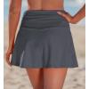 image:imageGRAPENT Swim Skirt for Women High Waisted Ruched Bikini Tankini Bottom Beach Vacation Bathing Suit Swimsuit Skort SkirtsDark Gray