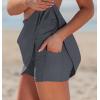 image:imageGRAPENT Swim Skirt for Women High Waisted Ruched Bikini Tankini Bottom Beach Vacation Bathing Suit Swimsuit Skort SkirtsDark Gray