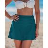 image:imageGRAPENT Swim Skirt for Women High Waisted Ruched Bikini Tankini Bottom Beach Vacation Bathing Suit Swimsuit Skort SkirtsDark Lake Green