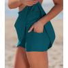 image:imageGRAPENT Swim Skirt for Women High Waisted Ruched Bikini Tankini Bottom Beach Vacation Bathing Suit Swimsuit Skort SkirtsDark Lake Green
