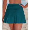 image:imageGRAPENT Swim Skirt for Women High Waisted Ruched Bikini Tankini Bottom Beach Vacation Bathing Suit Swimsuit Skort SkirtsDark Lake Green