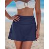 image:imageGRAPENT Swim Skirt for Women High Waisted Ruched Bikini Tankini Bottom Beach Vacation Bathing Suit Swimsuit Skort SkirtsNavy Blue