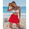 image:imageGRAPENT Swim Skirt for Women High Waisted Ruched Bikini Tankini Bottom Beach Vacation Bathing Suit Swimsuit Skort SkirtsRed