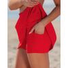 image:imageGRAPENT Swim Skirt for Women High Waisted Ruched Bikini Tankini Bottom Beach Vacation Bathing Suit Swimsuit Skort SkirtsRed
