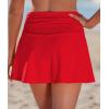 image:imageGRAPENT Swim Skirt for Women High Waisted Ruched Bikini Tankini Bottom Beach Vacation Bathing Suit Swimsuit Skort SkirtsRed