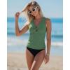 image:imageGRAPENT Tankini Tops for Women Swimwear Twisted Keyhole Padded Bathing Suit Beach Vacation Modest Swimsuit Swim Top OnlyIceberg Green