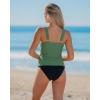 image:imageGRAPENT Tankini Tops for Women Swimwear Twisted Keyhole Padded Bathing Suit Beach Vacation Modest Swimsuit Swim Top OnlyIceberg Green