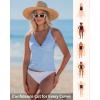 image:imageGRAPENT Tankini Tops for Women Swimwear Twisted V Neck Bathing Suit Beach Vacation Modest Padded Swimsuit Swim Top OnlySky Blue
