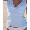 image:imageGRAPENT Tankini Tops for Women Swimwear Twisted V Neck Bathing Suit Beach Vacation Modest Padded Swimsuit Swim Top OnlySky Blue