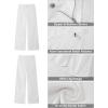 image:imageGRAPENT Wide Leg Jeans Woman Trendy Cropped High Waisted Patch Pocket Stretch Denim Pants Baggy Loose Straight Leg JeansCream White