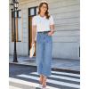 image:imageGRAPENT Wide Leg Jeans Woman Trendy Cropped High Waisted Patch Pocket Stretch Denim Pants Baggy Loose Straight Leg JeansSeaside Blue