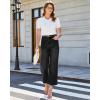 image:imageGRAPENT Wide Leg Jeans Woman Trendy Cropped High Waisted Patch Pocket Stretch Denim Pants Baggy Loose Straight Leg JeansWashed Black