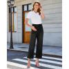 image:imageGRAPENT Wide Leg Jeans Woman Trendy Cropped High Waisted Patch Pocket Stretch Denim Pants Baggy Loose Straight Leg JeansWashed Black