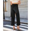 image:imageGRAPENT Wide Leg Jeans Woman Trendy Cropped High Waisted Patch Pocket Stretch Denim Pants Baggy Loose Straight Leg JeansWashed Black