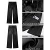 image:imageGRAPENT Wide Leg Jeans Woman Trendy Cropped High Waisted Patch Pocket Stretch Denim Pants Baggy Loose Straight Leg JeansWashed Black