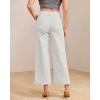 image:imageGRAPENT Wide Leg Jeans for Women Cropped Trendy High Waisted Welt Pocket Stretchy Denim Pants Distressed Trouser JeansCream White