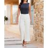 image:imageGRAPENT Wide Leg Jeans for Women Cropped Trendy High Waisted Welt Pocket Stretchy Denim Pants Distressed Trouser JeansCream White