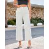 image:imageGRAPENT Wide Leg Jeans for Women Cropped Trendy High Waisted Welt Pocket Stretchy Denim Pants Distressed Trouser JeansCream White