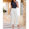 image:imageGRAPENT Wide Leg Jeans for Women Cropped Trendy High Waisted Welt Pocket Stretchy Denim Pants Distressed Trouser JeansCream White