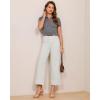 image:imageGRAPENT Wide Leg Jeans for Women Cropped Trendy High Waisted Welt Pocket Stretchy Denim Pants Distressed Trouser JeansCream White