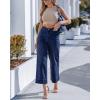 image:imageGRAPENT Wide Leg Jeans for Women Cropped Trendy High Waisted Welt Pocket Stretchy Denim Pants Distressed Trouser JeansDarkness Blue