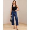 image:imageGRAPENT Wide Leg Jeans for Women Cropped Trendy High Waisted Welt Pocket Stretchy Denim Pants Distressed Trouser JeansDarkness Blue