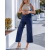 image:imageGRAPENT Wide Leg Jeans for Women Cropped Trendy High Waisted Welt Pocket Stretchy Denim Pants Distressed Trouser JeansDarkness Blue