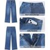 image:imageGRAPENT Wide Leg Jeans for Women Cropped Trendy High Waisted Welt Pocket Stretchy Denim Pants Distressed Trouser JeansMedium Blue